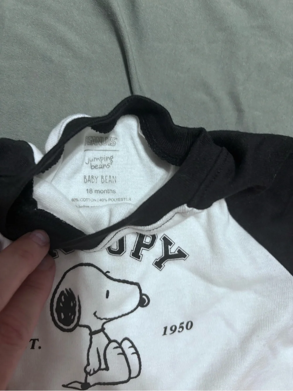 Two Peanuts Snoopy Long-Sleeve Baby One-Piece 18 months